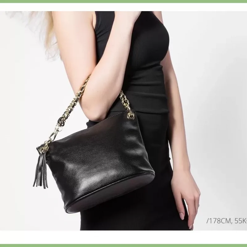 Láncos női válltáska, bőr, szürke taskaplaza-hu 4