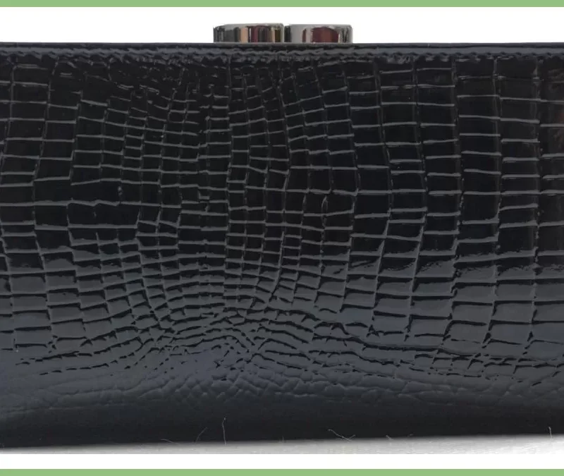 Lorenti női bőr pénztárca kígyóbőr mintával, fekete taskaplaza-hu 3