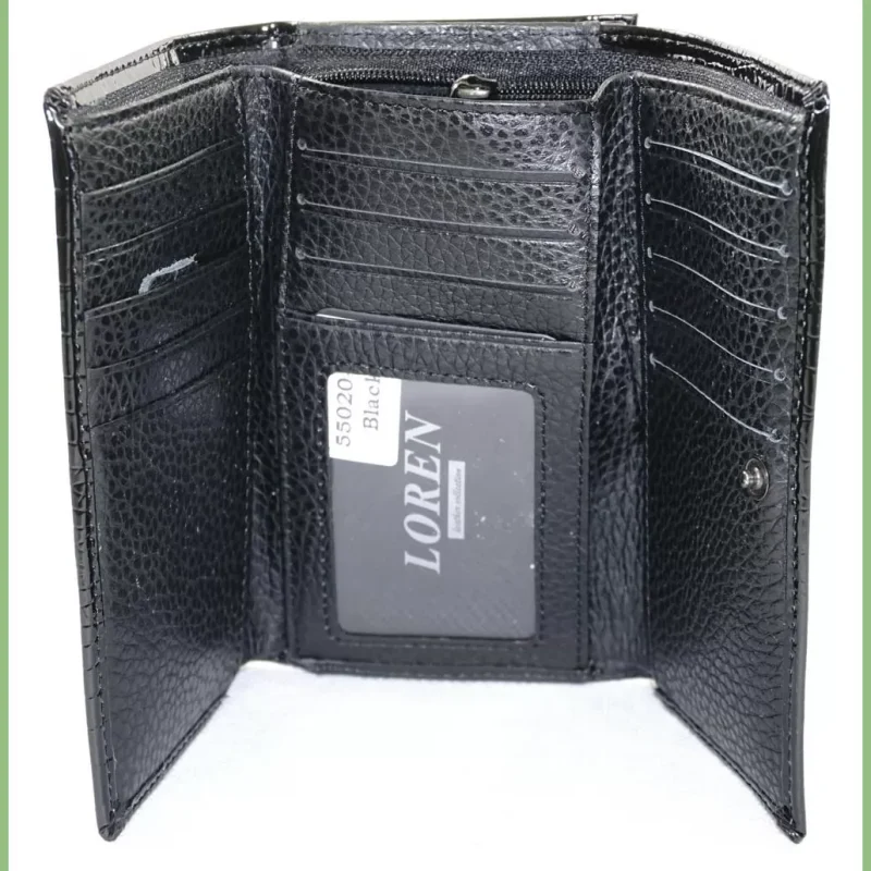 Lorenti női bőr pénztárca kígyóbőr mintával, fekete taskaplaza-hu 5