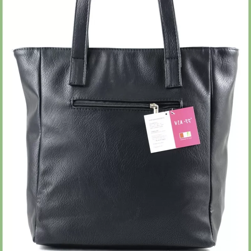VIA55 nagyméretű válltáska, színes betűkkel díszítve, fekete taskaplaza-hu 3