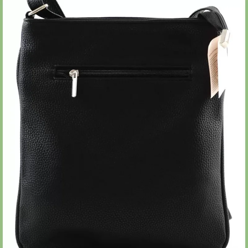 VIA55 női keresztpántos kistáska elöl széles zsebbel, rostbőr, rosé taskaplaza-hu 3