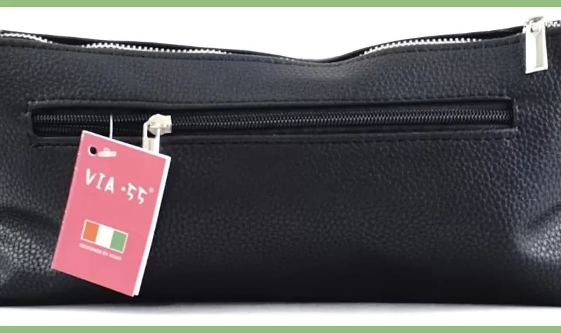 VIA55 női keresztpántos táska széles fazonban, rostbőr, vörös taskaplaza-hu 3