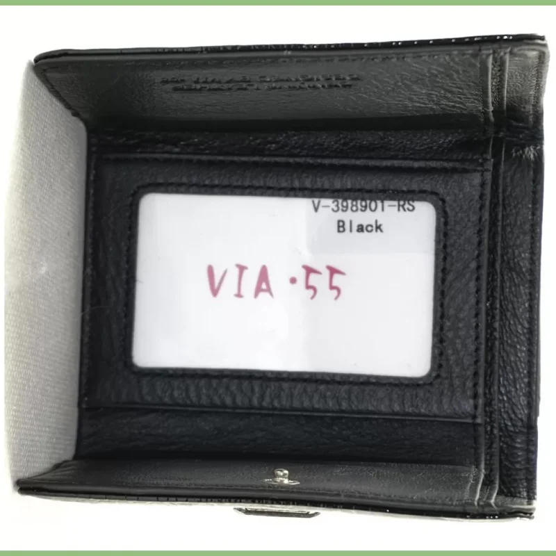 VIA55 női pénztárca, rövid fazon, bőr, fekete taskaplaza-hu 5